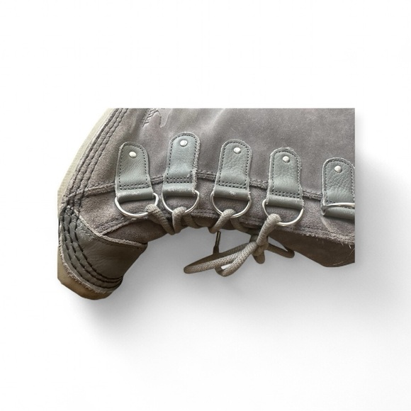 Sorel Charcoal and Black Winter Boots with Faux Fur - decorative button missing - Picture 3 of 7